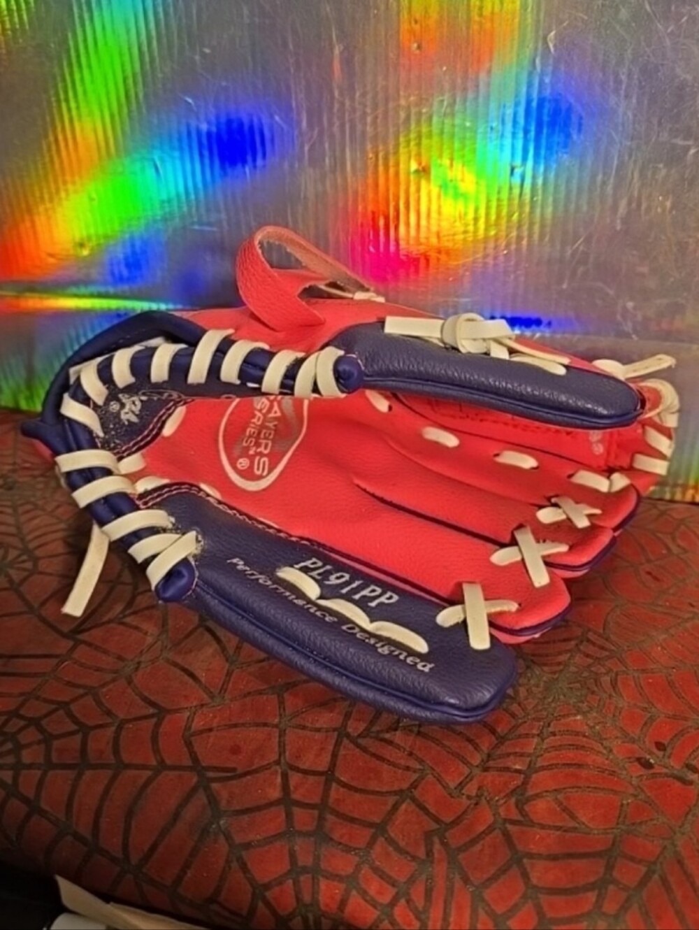 080326 Rawlings Baseball Youth PL91PP The Gold Glove Co. GIRLS PINK/PURPLE #stud